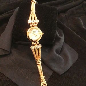 Gold & rhinestone Cruise Club watch  7”